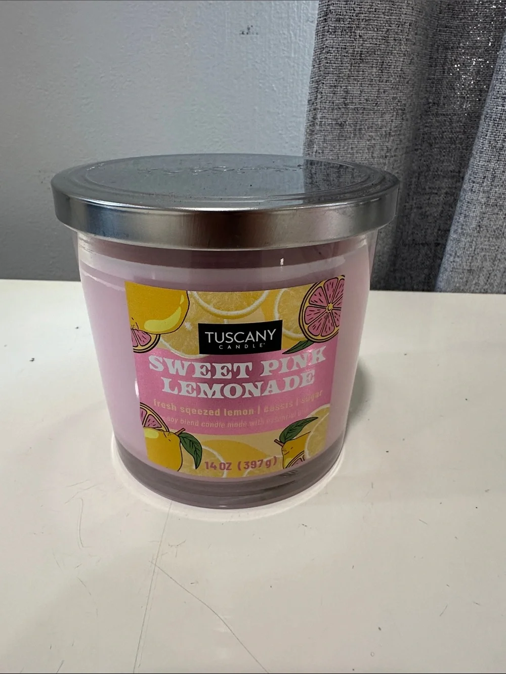 Tuscany candle Sweet Pink Lemonade Scented Candle - Pink brand new. 3 wick